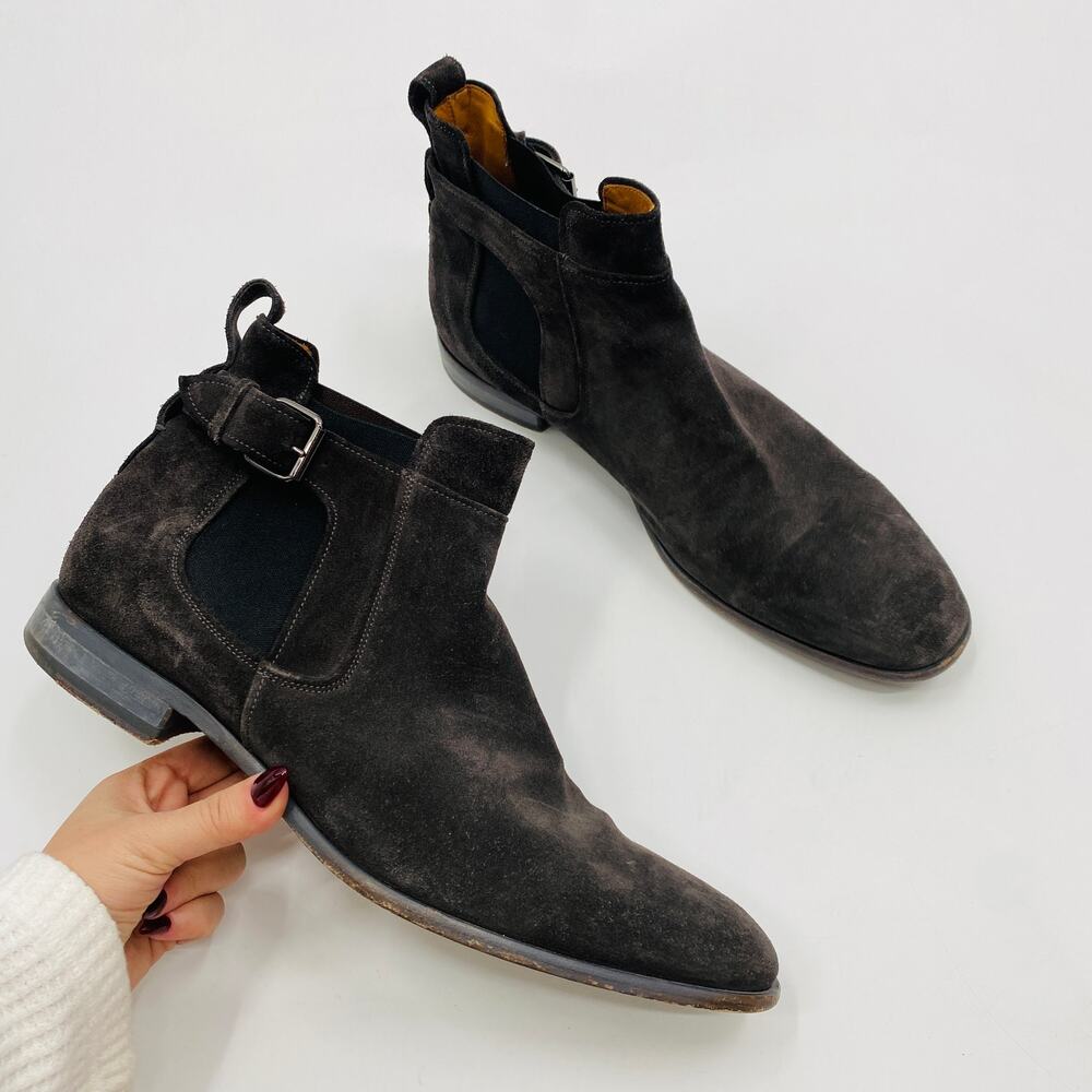 Vince Men's 12 Aldous Chelsea Boots Grey Suede